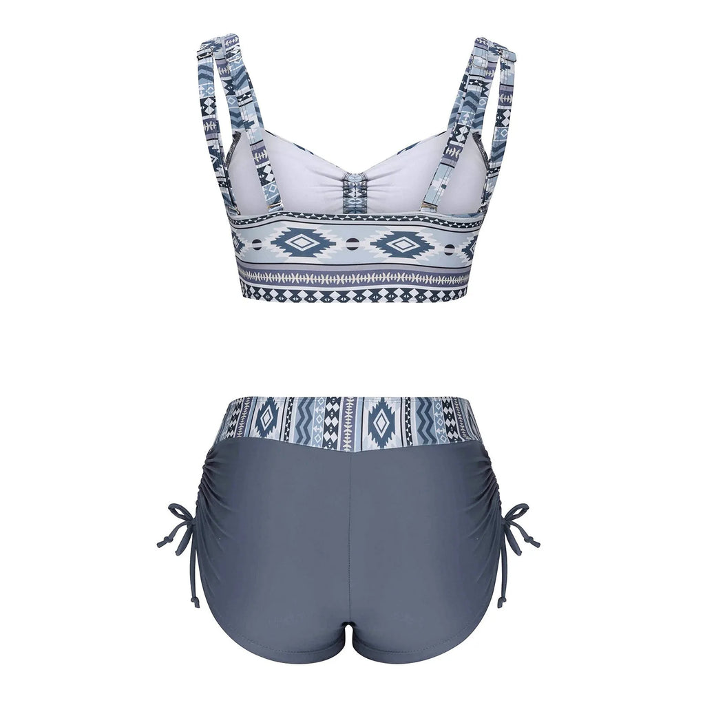 Women's bikini split swimsuit without steel belt chest pad in picture colour