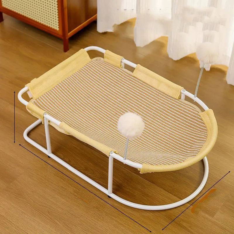 Large grey fabric cat kennel with breathable design and removable cover