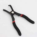 Red interior round nail removal pliers with adjustable jaws for door panels.