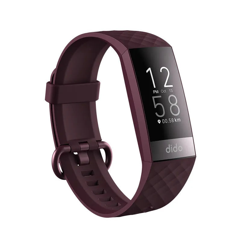 Black smart watch with 1.1 inch screen for blood pressure blood oxygen heart rate ECG monitoring