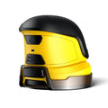 Yellow cordless electric ice scraper with USB charging cable for car windows