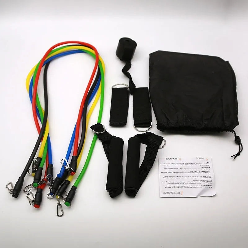 11-piece door sports pulling rope set with ABS construction shown with big hook and small hook variants