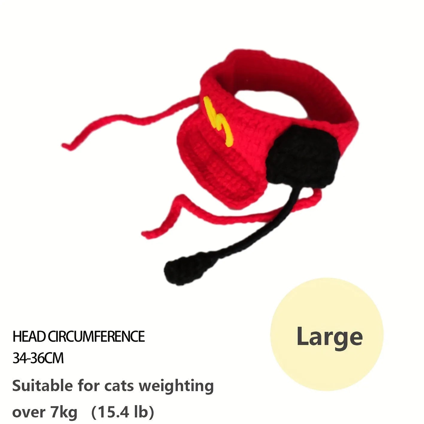 Handmade chef hat and knitted cotton sweater set for a cat or dog, pet birthday costume.
