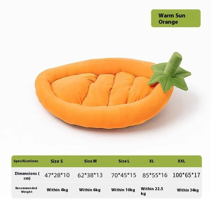 Removable washable dog bed mat in cloth material with five size options for small to large dogs