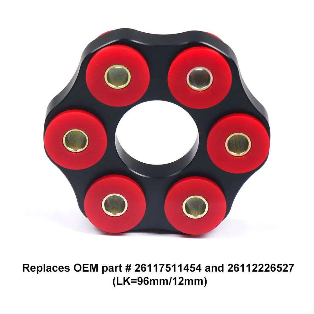Red polyurethane aluminium BMW drive shaft connecting plate bracket for E-series vehicles