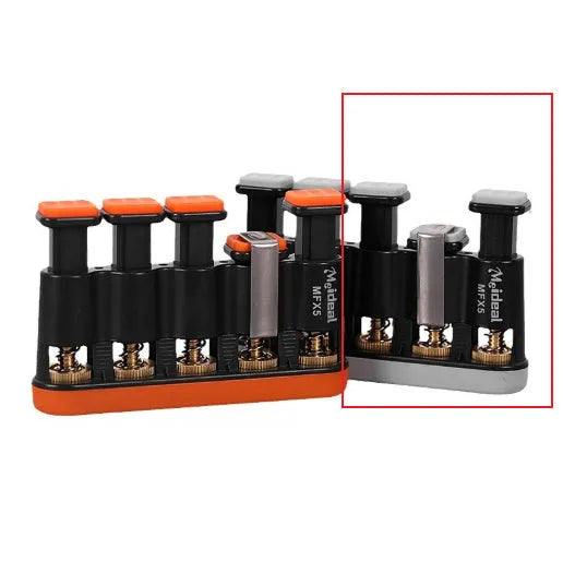 Grey and orange non-slip silicone finger trainer for musicians and climbers