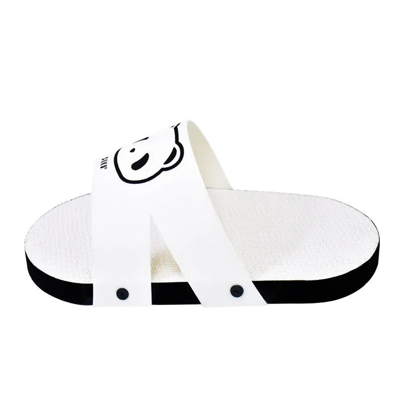 White corrugated paper cat scratch board in slipper style design