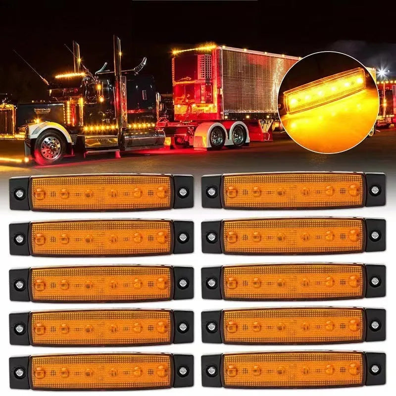 Compact rectangular trailer side marker light with LED, shown in one of five colour options.