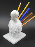 White American character pen holder made from synthetic resin for desk organisation
