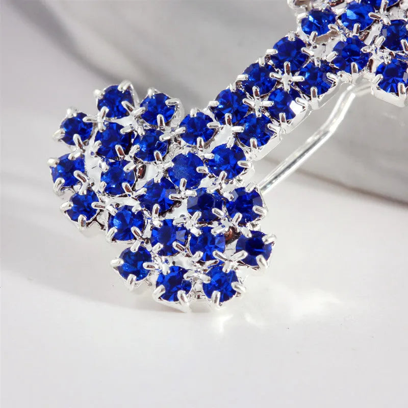 Diamond dog bone pet barrette in white pink blue red, size S, single piece
