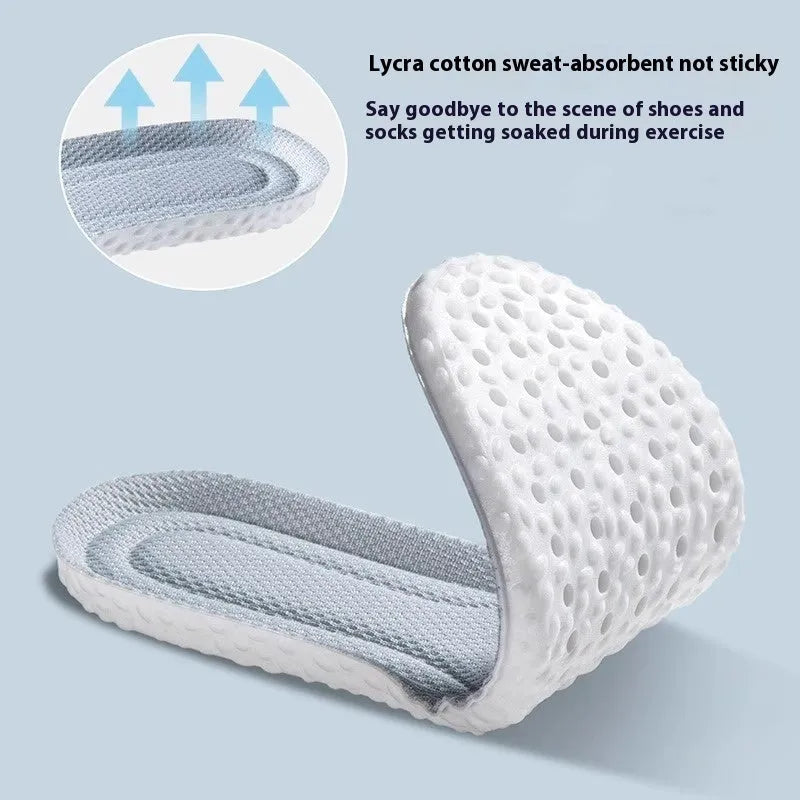 Breathable PU sports insoles in grey, black, or orange colours with cut-to-fit design for sizes 35-46