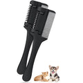 Pet razor comb grooming tool with replacement blades for dogs and cats