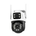 Wireless outdoor security camera with dual monitoring screens and 3MP HD resolution