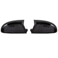 Pair of horn bright black plastic reflector shells for Volkswagen Sagitar side mirrors.