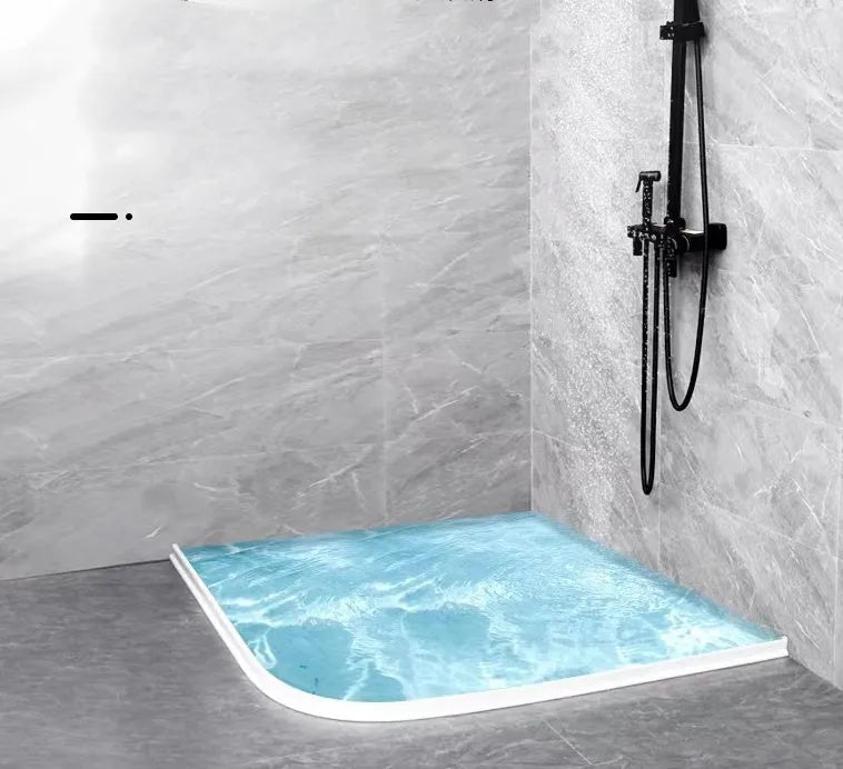Flexible TPE bathroom water blocking strip in black, grey, or white for shower room dry wet separation