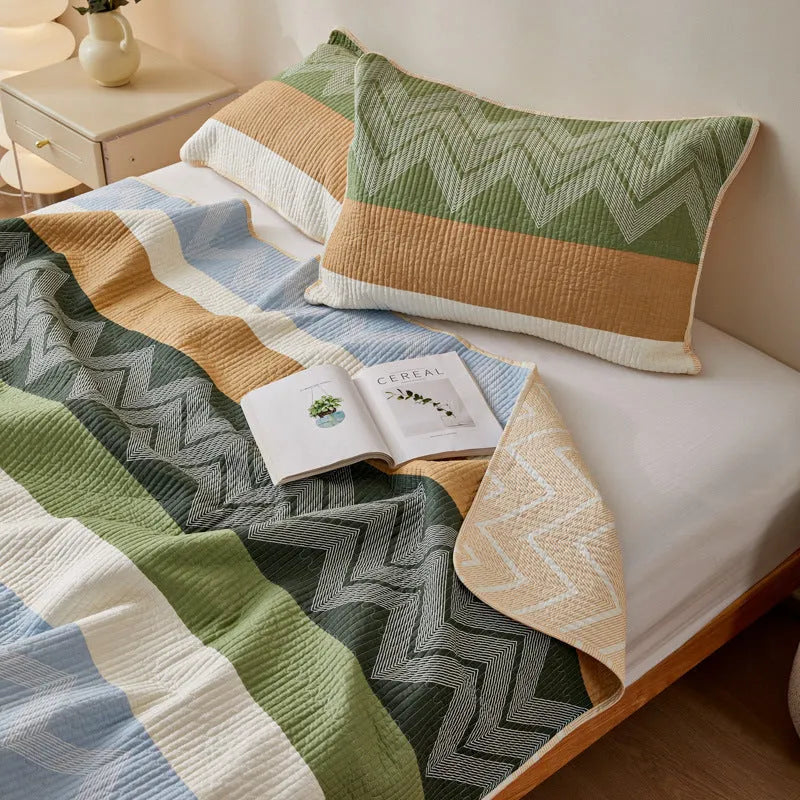 Pure cotton printed bed sheet set in modern simplicity design for 2.2 metre beds