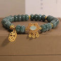 Natural emerald green jade abacus bead bracelet for women with alloy safety lock clasp