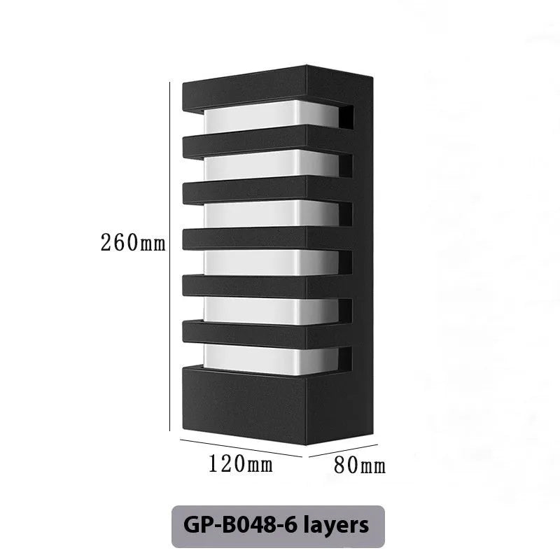 Modern minimalist aluminium outdoor wall lamp with IP55 waterproof rating