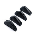 Black triangular automotive rear spoiler with carbon fibre effect finish, 15cm dimension