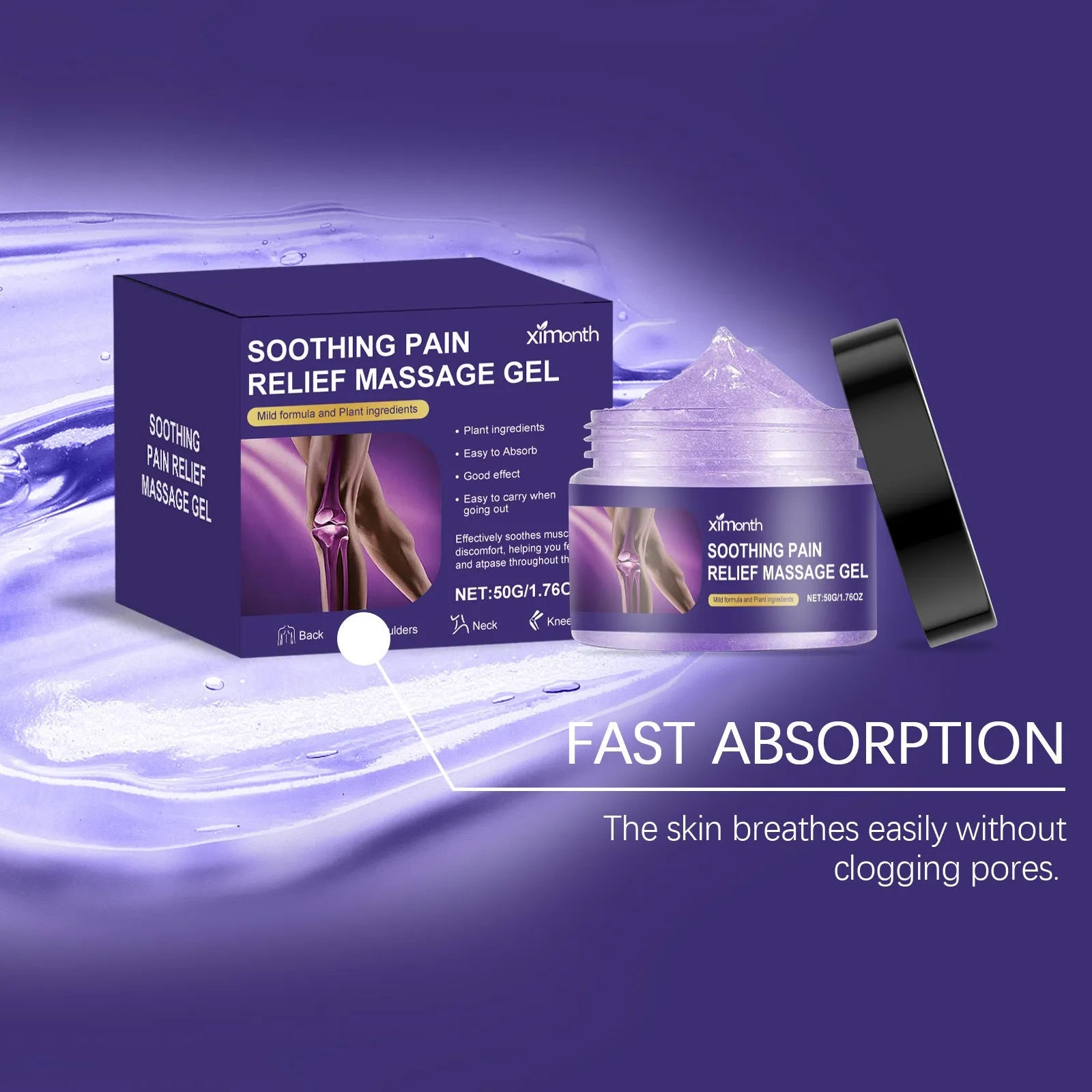 50g tube of body joint care gel for universal skin type application