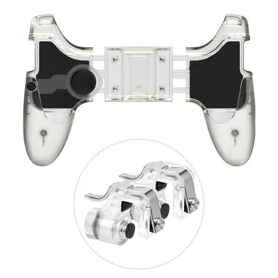 Mobile phone plug-in gamepad handle in black and brown black colour options with manual buttons