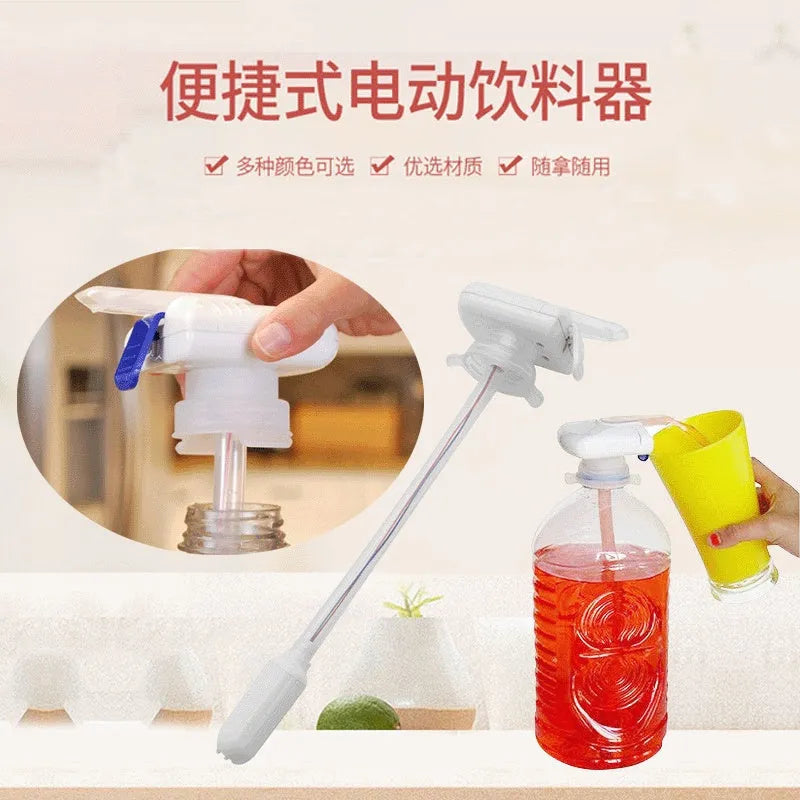 Manual beverage pumping device with pressure handle and PP silicone straw for milk and juice dispensing