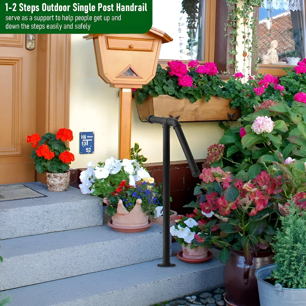 Black metal ladder support bracket with American minimalist design for household storage