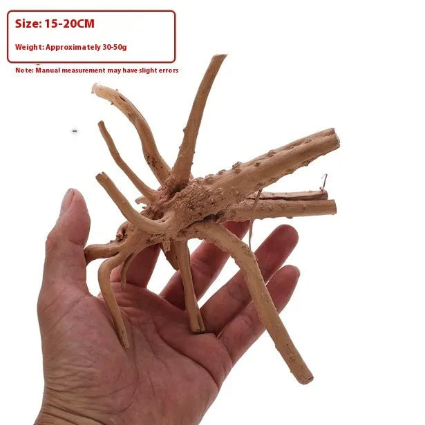 Xiaoqi root natural wood aquarium decoration on a white background.