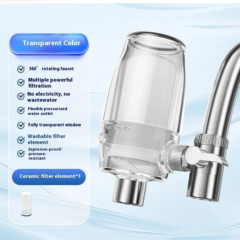 Ceramic water filter cartridge for faucet-mounted direct-drink purification systems