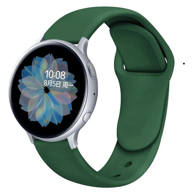Samsung Galaxy Watch Active 2 sports strap with reverse buckle clasp in lilac silicone