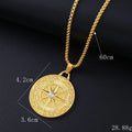 Gold geometric pendant necklace with zircon stones for women
