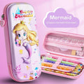 3D leather pencil case with embossed spaceship design in box style for stationery storage