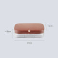 Green minimalist jewelry storage box with multi-layer compartments measuring 17x11x4.6cm