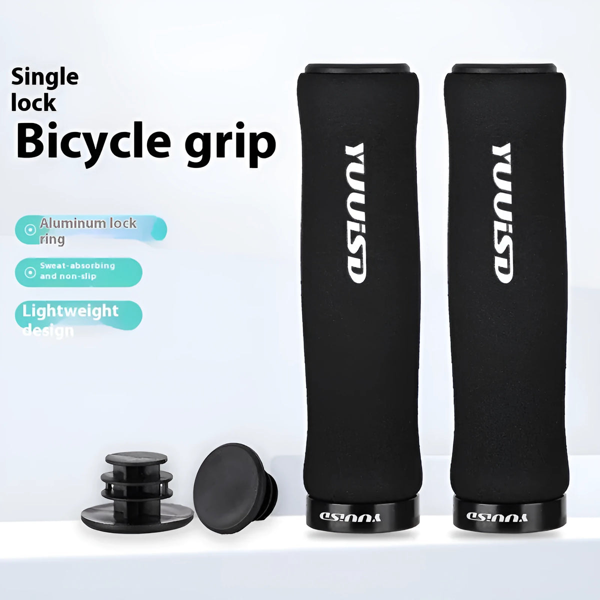 Mountain bike sponge handlebar grip covers in black, purple or biange colours weighing 41g
