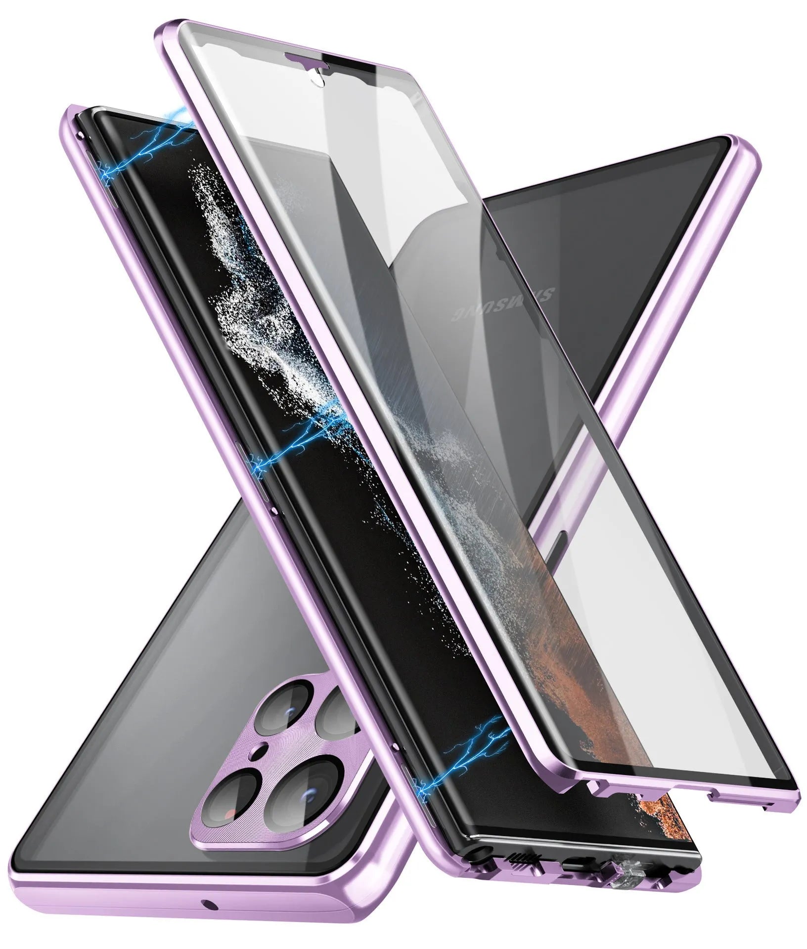 Magnetic mirror phone case for Samsung Galaxy S24 Ultra in multiple colour options