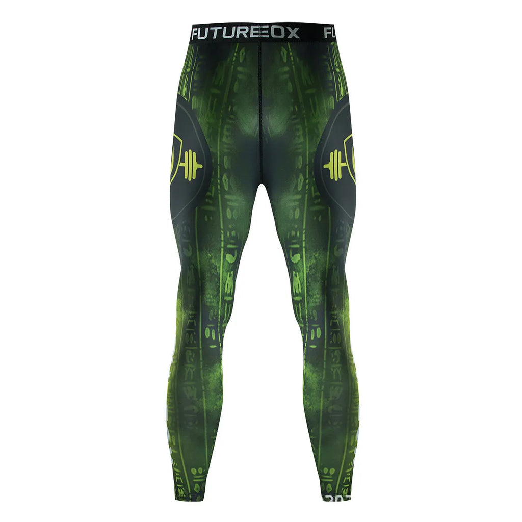 Men's slim-fit ZF016 pattern stretch sports suit with long sleeve top and trousers for running and fitness.