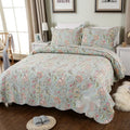 Pure cotton double-sided bedspread three-piece set with geometric printed pattern for 1.8 metre beds