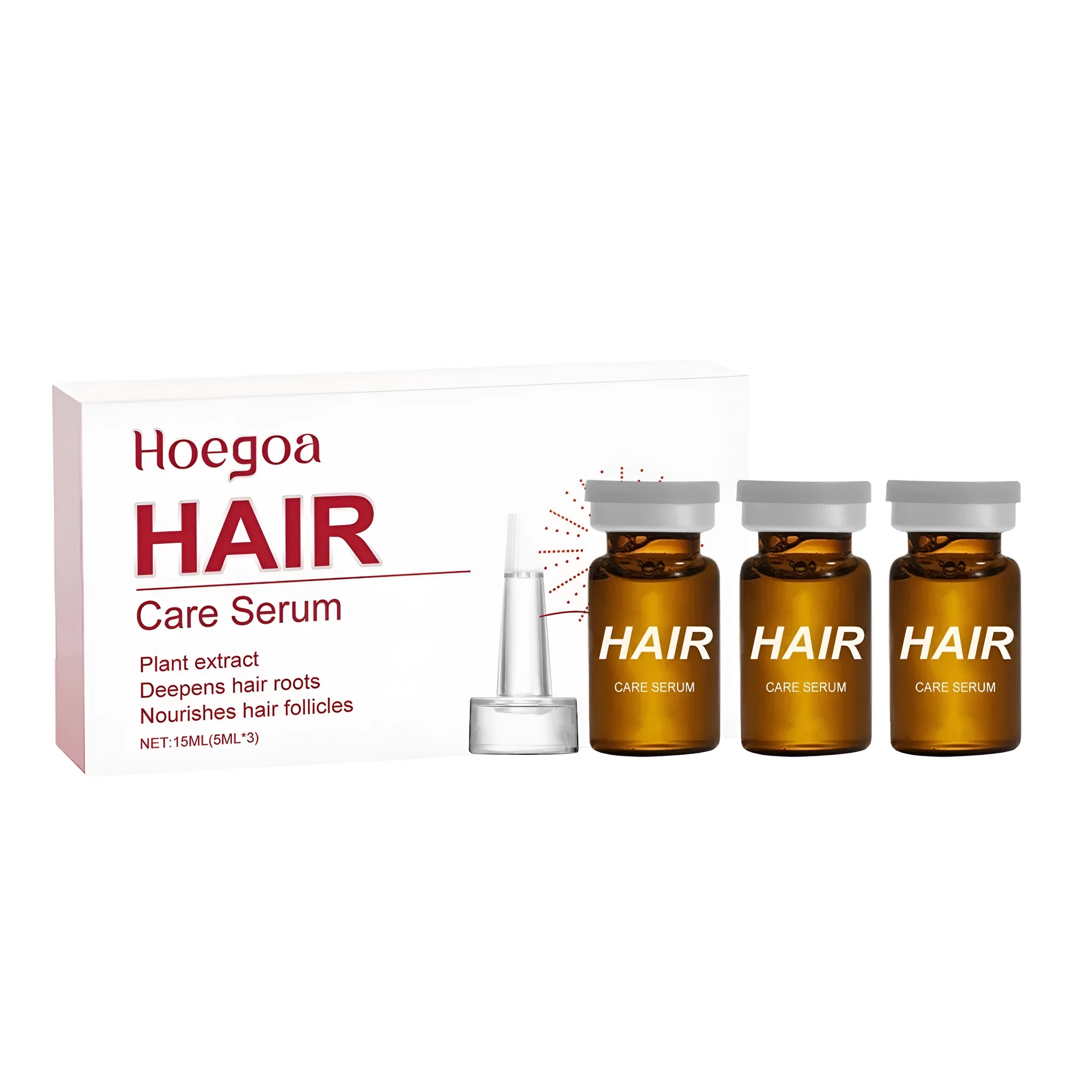 15 ml hair root liquid bottle with applicator, containing ginger, rosemary, and pumpkin seed oils