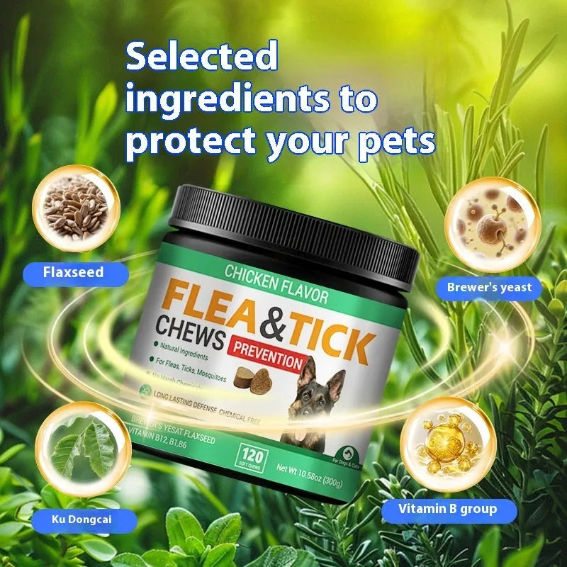 300g dog itching relief supplement bottle with glycerin and bitter cassava starch, English bottle label option