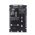 Black SATA3 to M.2 NGFF mSATA SSD conversion adapter card with aluminium alloy construction