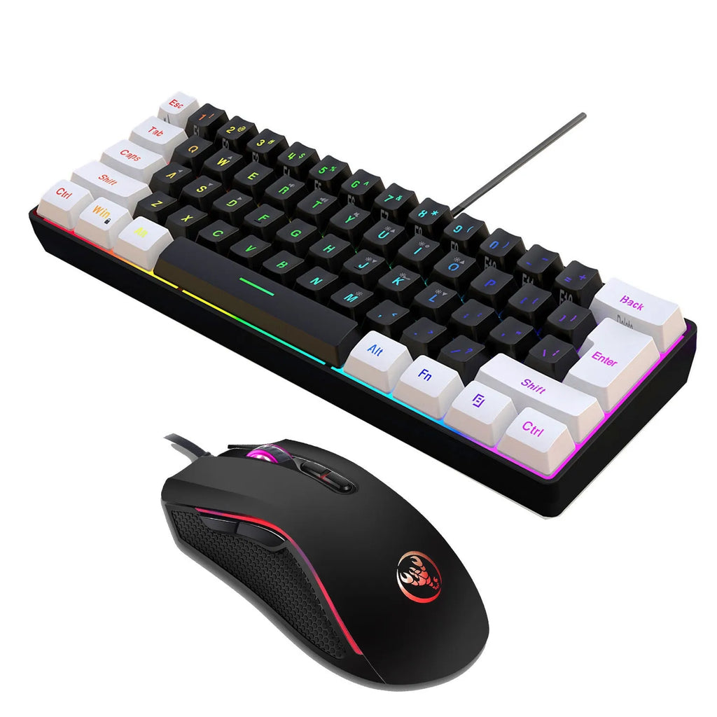 V700WB A869 white and black backlit gaming keyboard and mouse combo with data cable