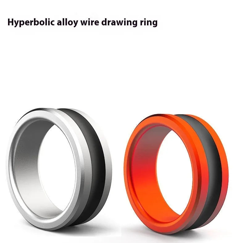 Orange and silver alloy fishing hand guard pull loop with non-slip grip surface