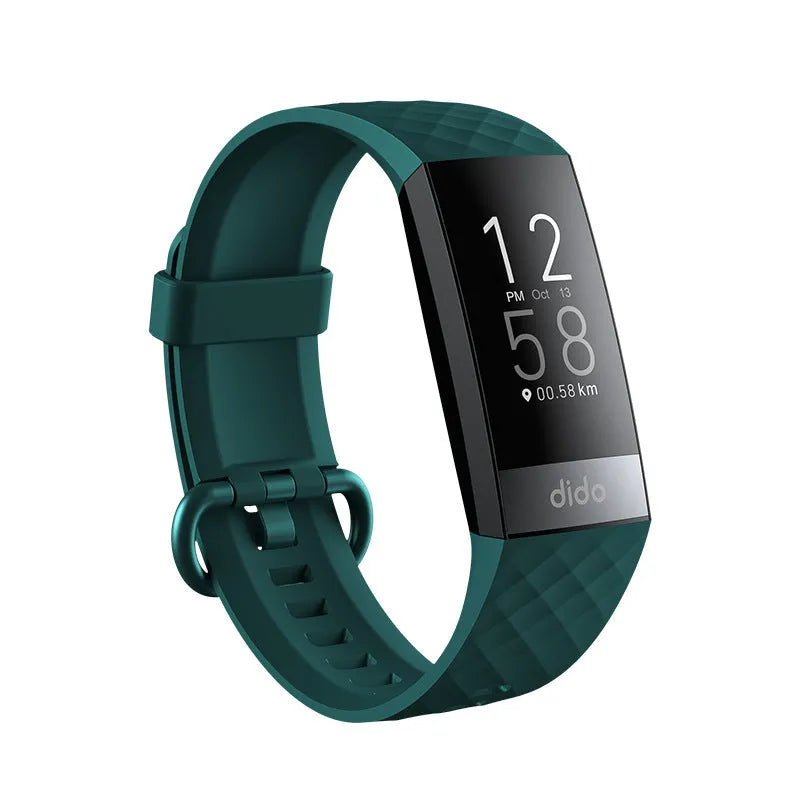 Black smart watch with 1.1 inch screen for blood pressure blood oxygen heart rate ECG monitoring