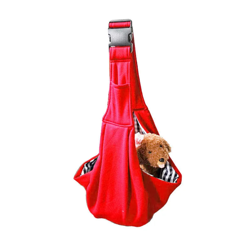 Adjustable shoulder strap pet bag in soft polyester fabric available in multiple colours