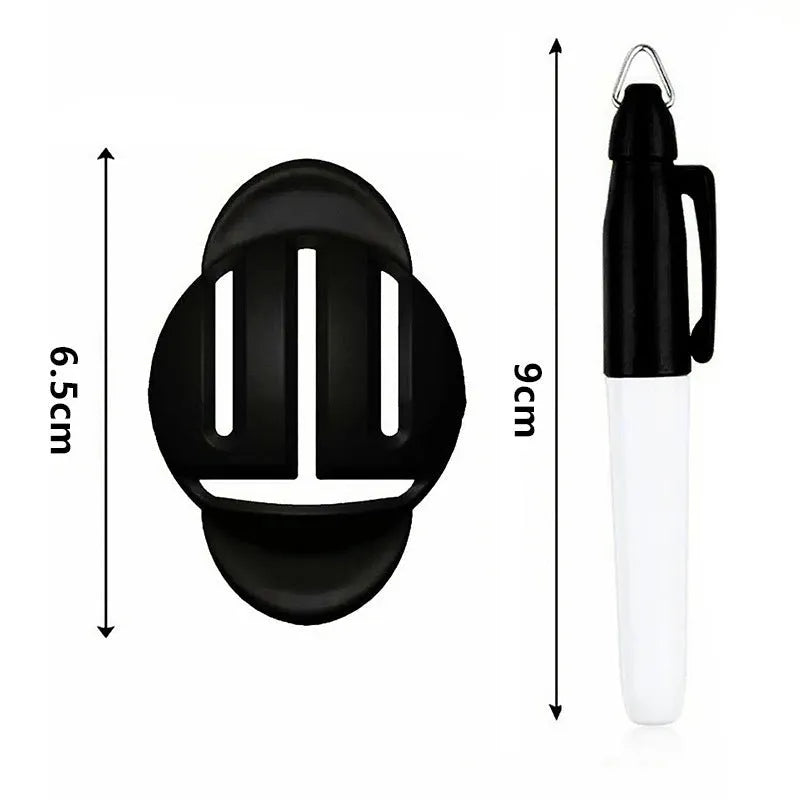 Golf putting alignment tool set with plastic scriber markers and drawing pens