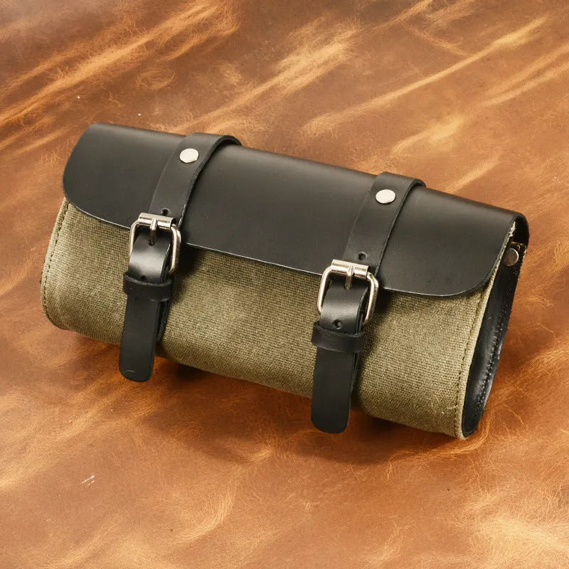 Camel Bag Knight retro cotton messenger bag for motorcycle helmets in Army Green