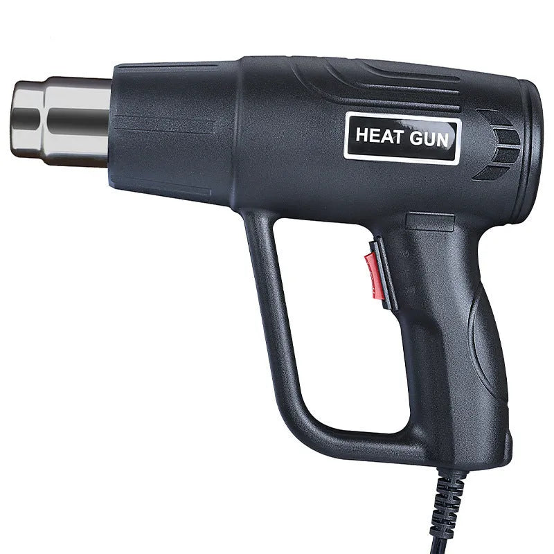 2000W industrial hot air gun with black thermal insulation shell and grid-type air outlet for heat shrinking