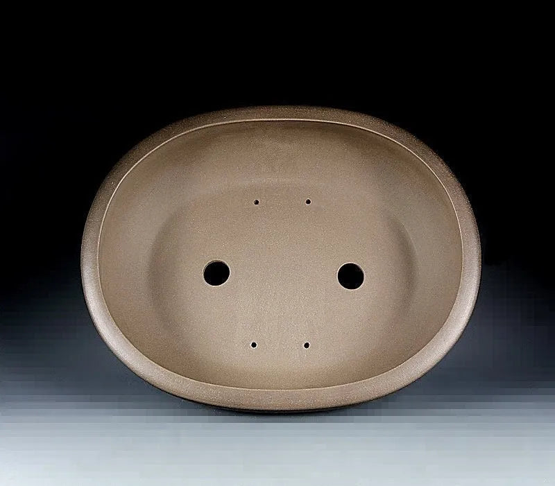 Handmade oval purple sand flowerpot measuring 50cm by 39.5cm by 16cm for desktop plants