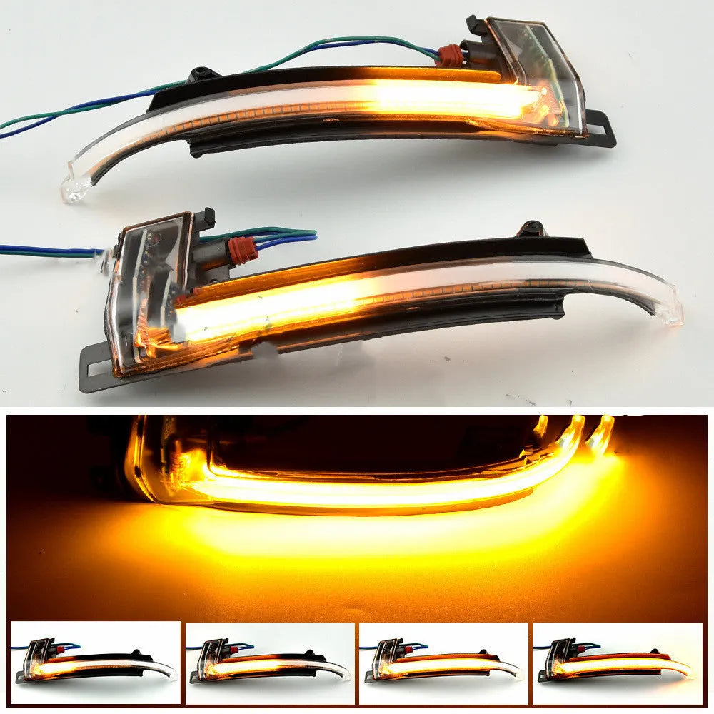 Dynamic LED mirror turn signal light for Audi B8 and B8.5 models in black or white finish.