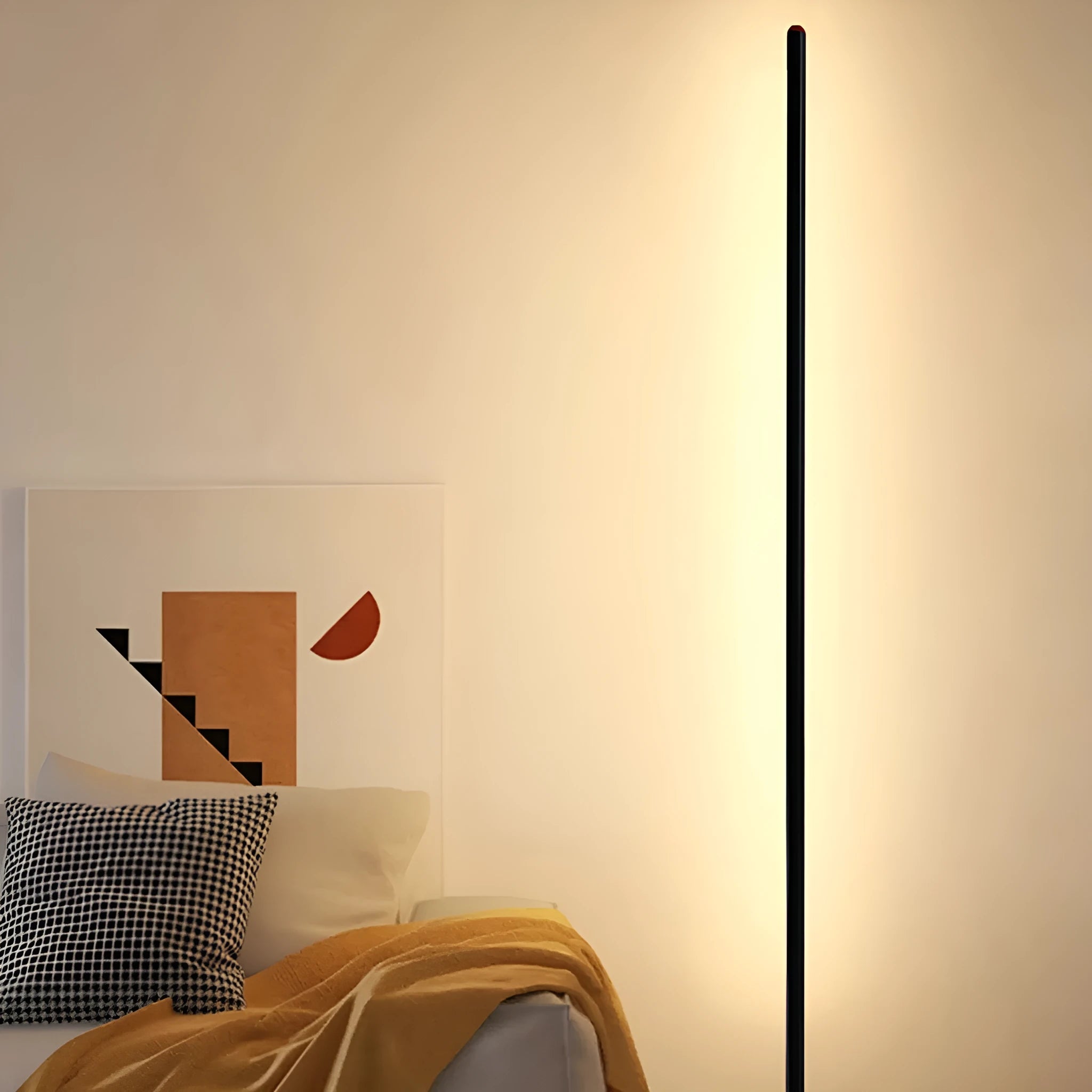Vertical aluminium alloy floor lamp with LED light in modern simplicity style